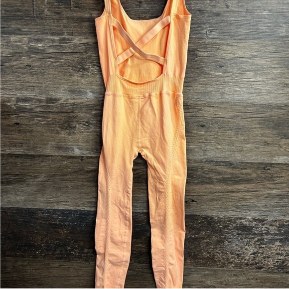 Free People Movement Peach Orange Good Karma Onesie - Picture 2 of 8